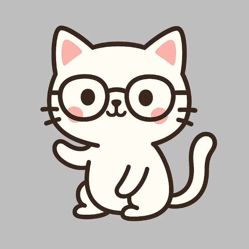 Illustration de chat mignon avec des lunettes