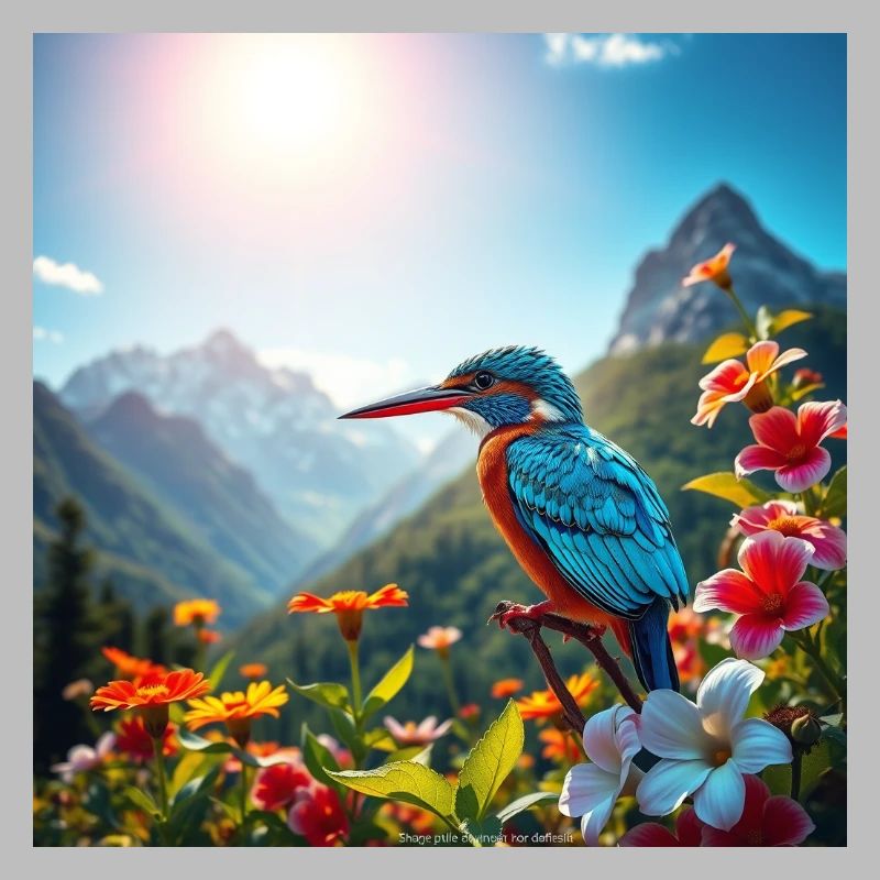 Königsfisch­er im Blumenparadies