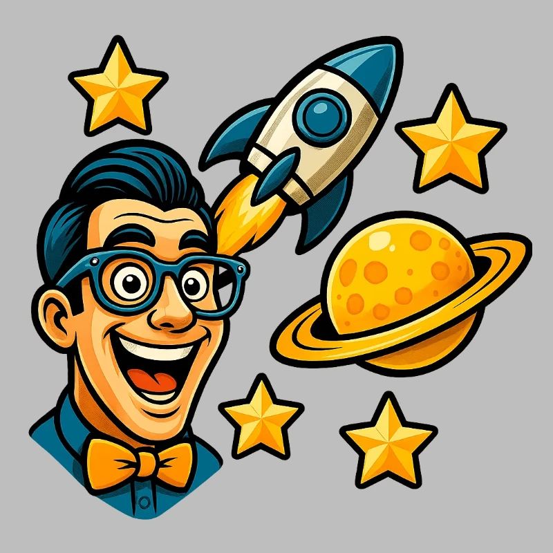 Space enthusiast with glasses
