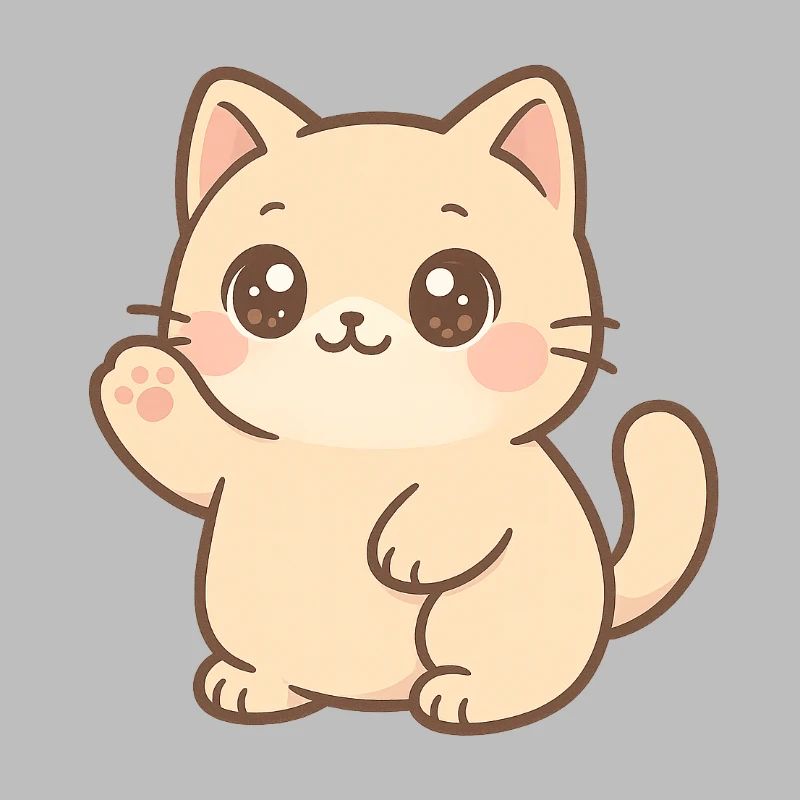 Kawaii Kätzchen Winkt Design