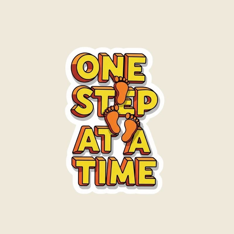 One Step at a Time Feet Graphic