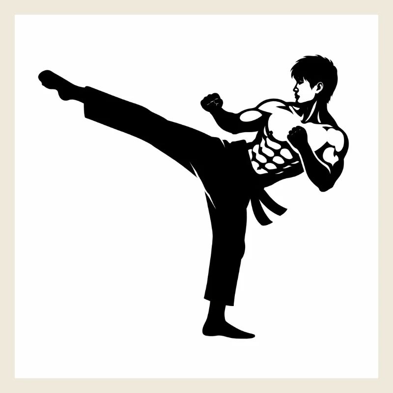 Kicking Silhouette Karate
