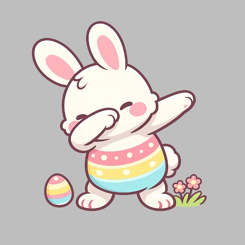 Dabbender Osterhase – Süßes Kawaii Ostermotiv