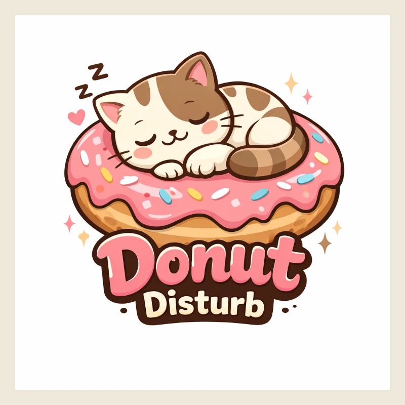 Donut Disturb – Cute Cat in Donut