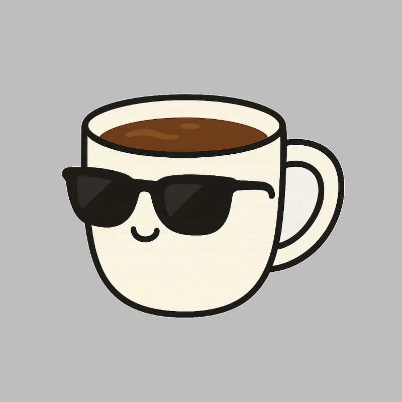 Coffee cup with sunglasses illustration