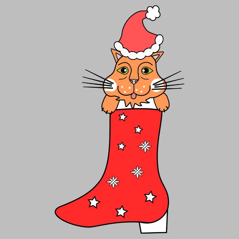 Chat de Noël dans les bottes de Noël