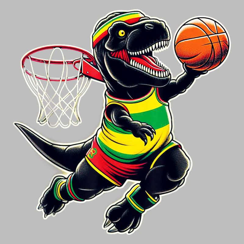 T-rex Dunking Ein Basketball Juneteenth Dinosaurier