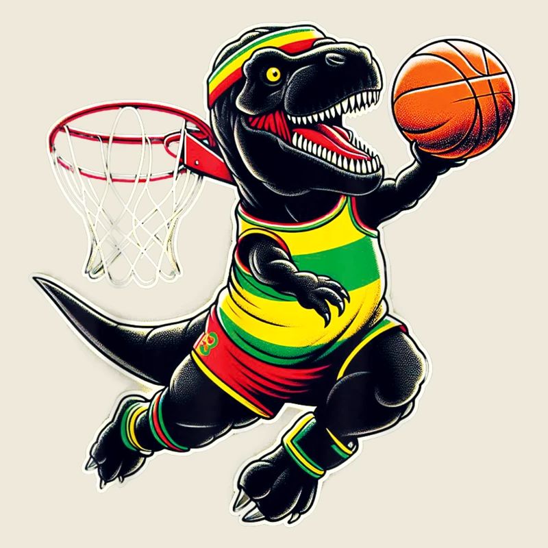 T-rex Dunking A Basketball Juneteenth Dinosaur