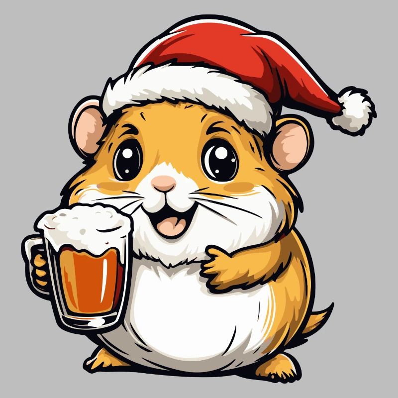 Hamster Weihnachten Bier