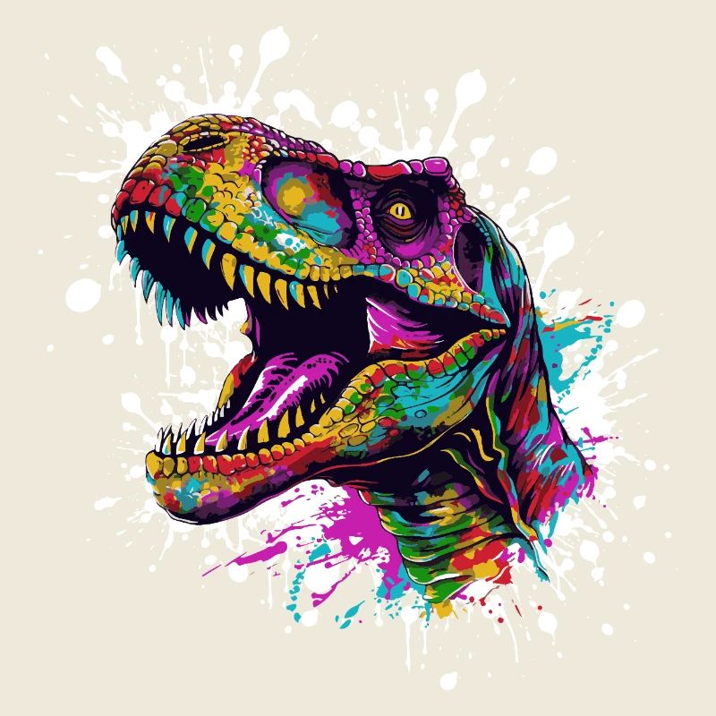 Éclaboussures colorées de dinosaures
