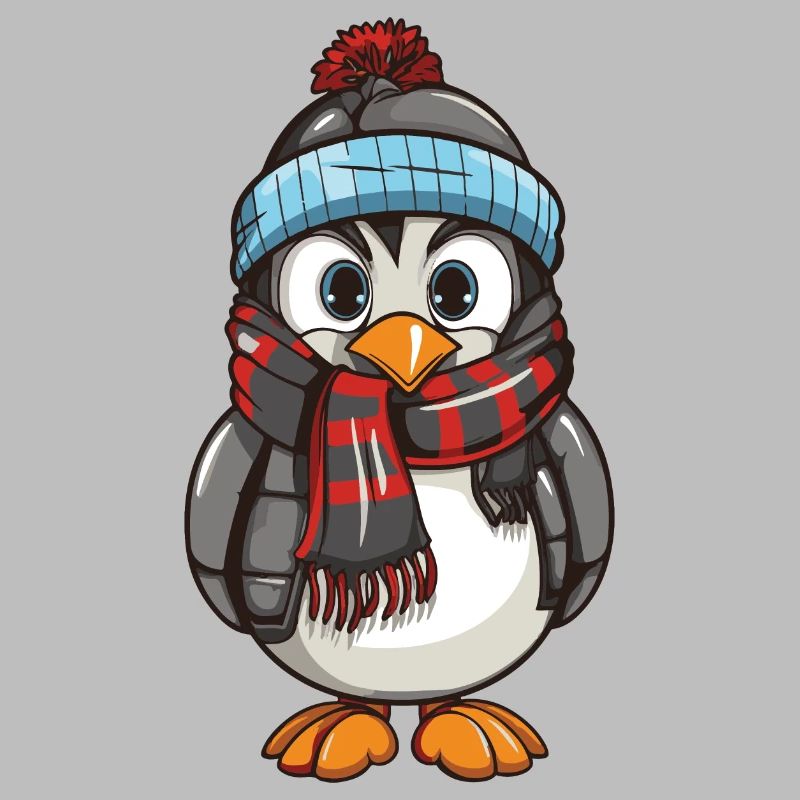 Pinguin Comic Winter