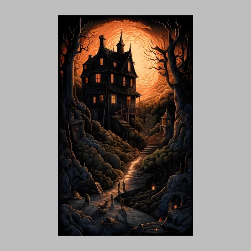 Somber & bright horror home in strange nature