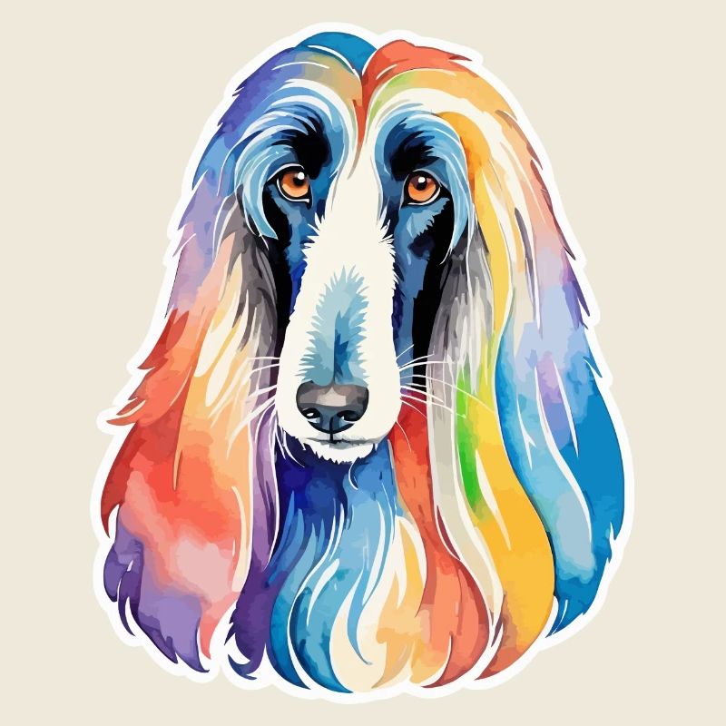 Afghanischer Windhund Wasserfarben