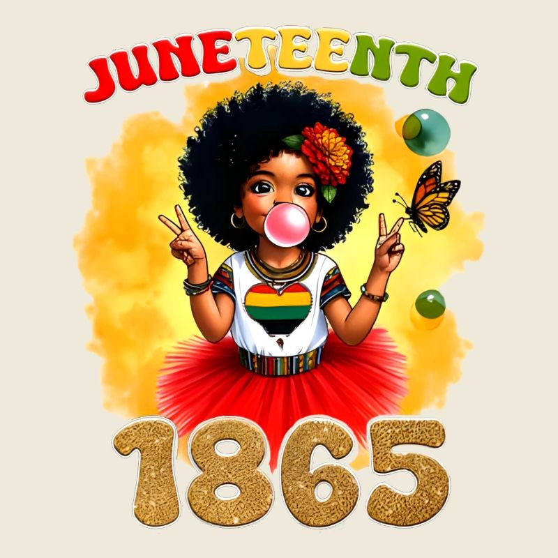 Juneteenth feiert 1865 süßes schwarzes Mädchen