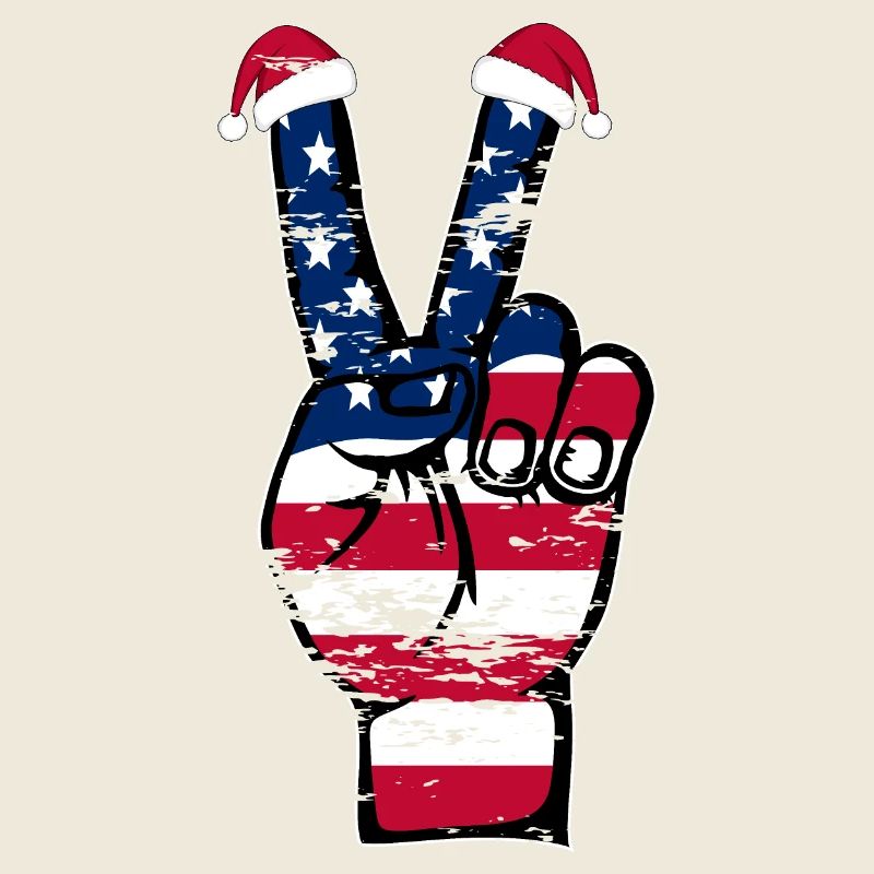 USA Flag Christmas Peace Symbol Used