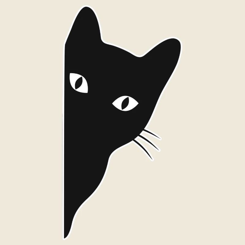 Peeking Cat - Conception mignonne d’amoureux des chats