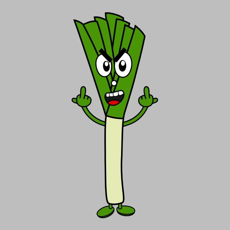 Leek with middle finger Stinky finger