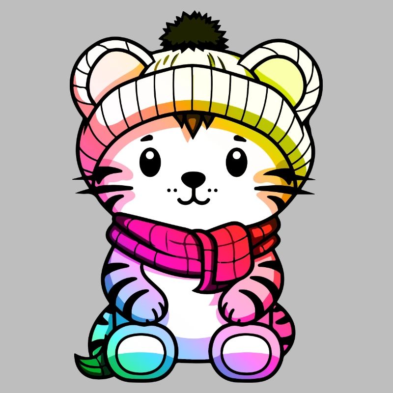 Tiger Winter Tier Bunt Comic
