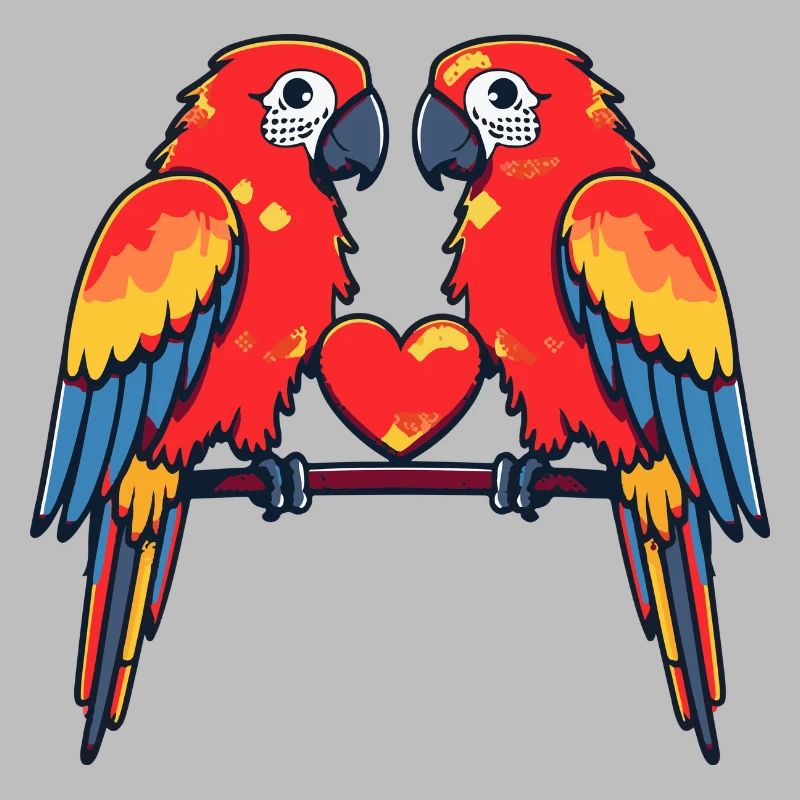 Couple de perroquets Saint-Valentin