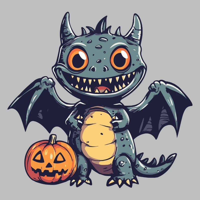Drache Halloween Comic Lustig