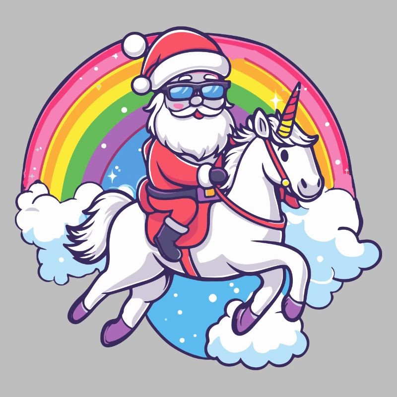 Einhorn Weihnachtsmann Regenbogen