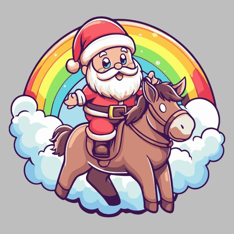 Esel Weihnachtsmann Regenbogen