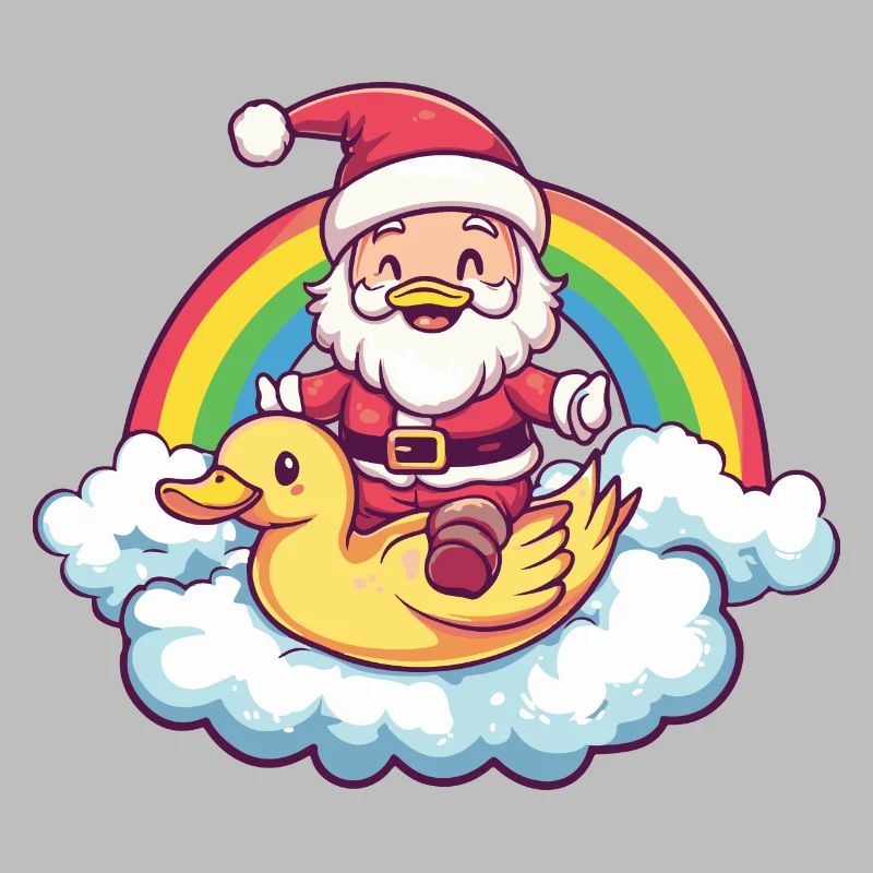Canard Père Noël Arc-en-ciel