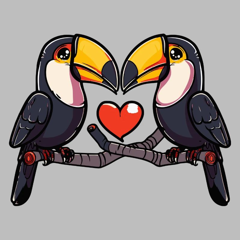 Tukan Vogel Paar e Valentinstag