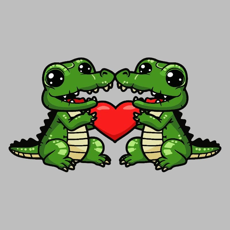 Couple d’alligators Saint-Valentin
