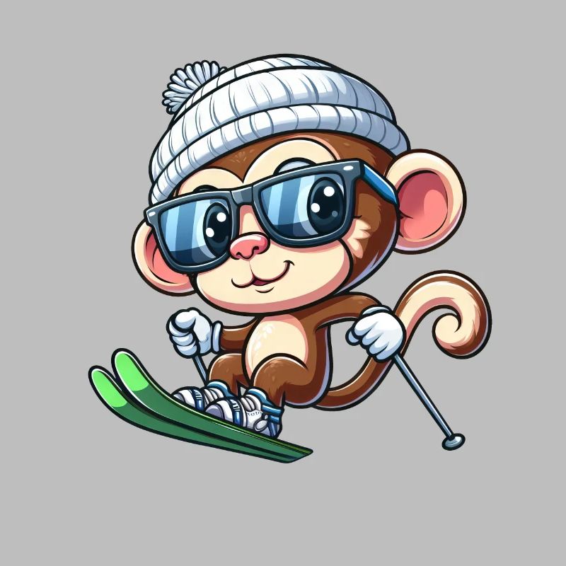 Singe Chimpanzé Skieur Ski