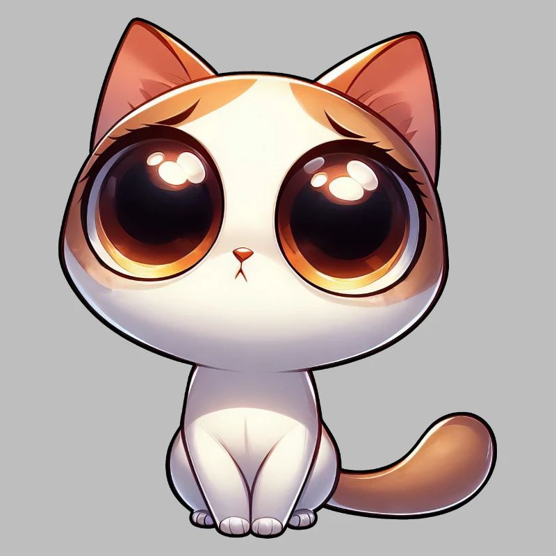 Cute shy cat in begging mode