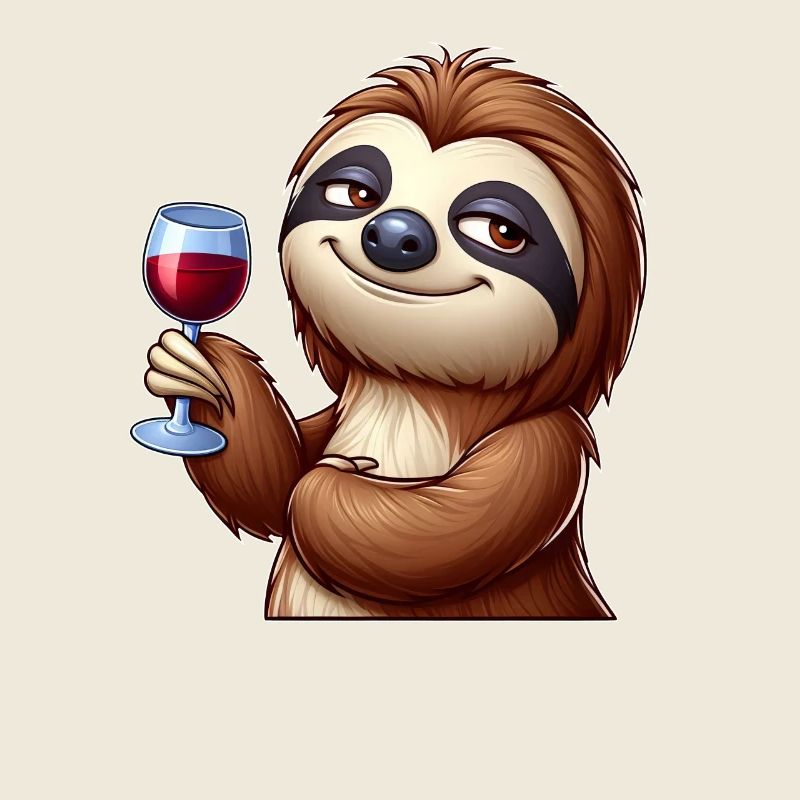 Faultier Party Wein Rotwein Weinliebhaber