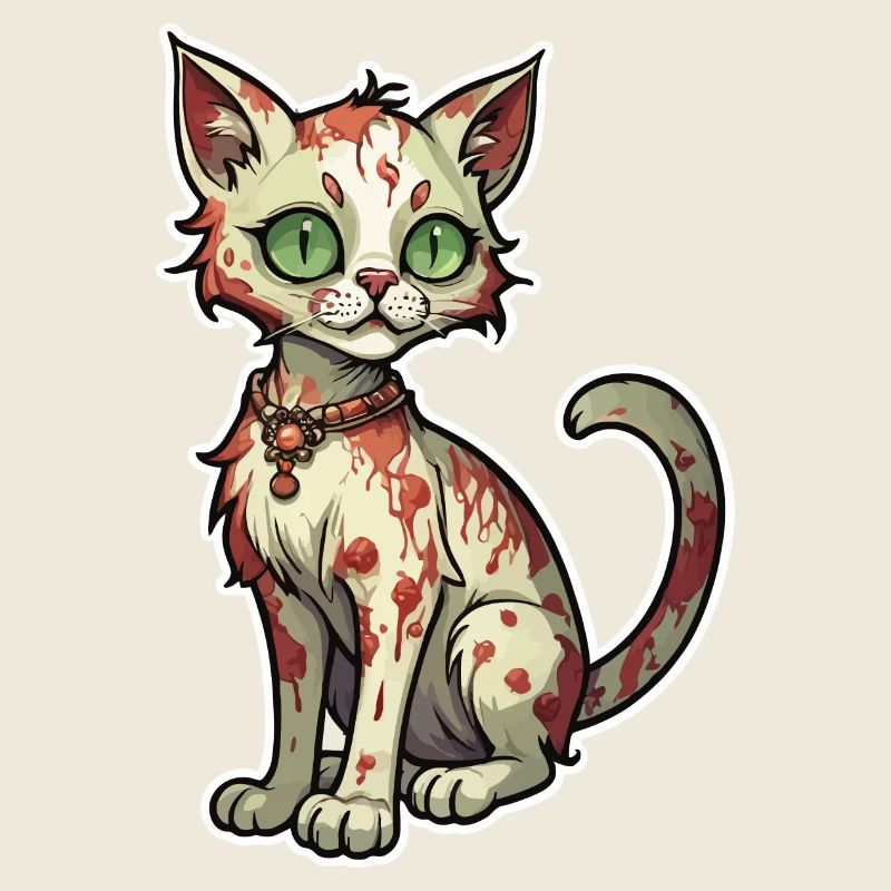 Zombie Katze Illustration