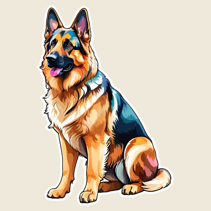 German Shepherd Watercolor