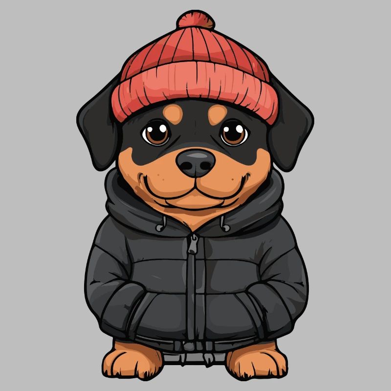 Chien Rottweiler Hiver