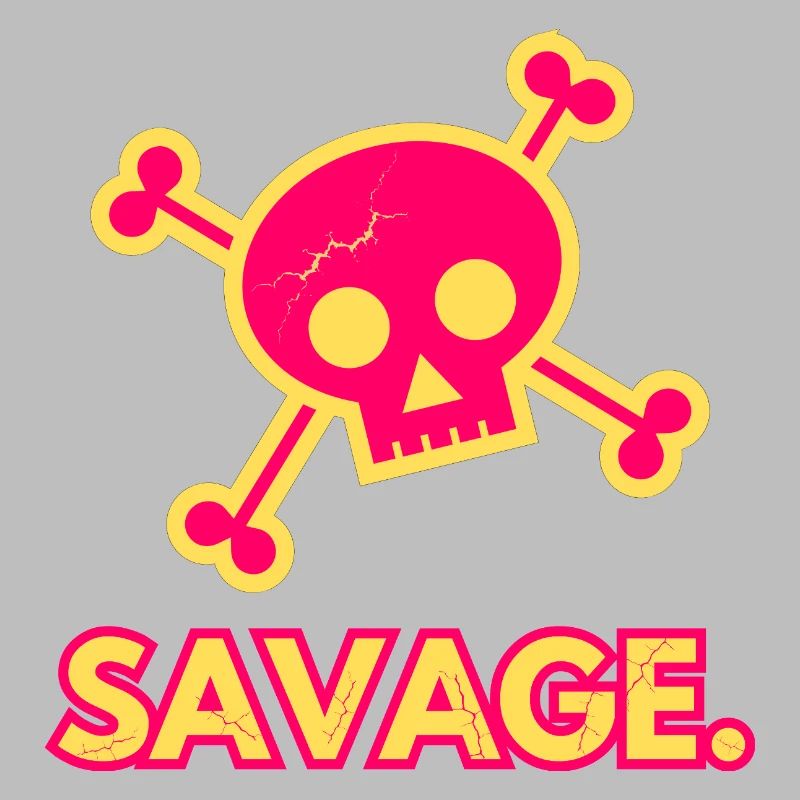 Savage - edgy pop art skull & Crossbones design