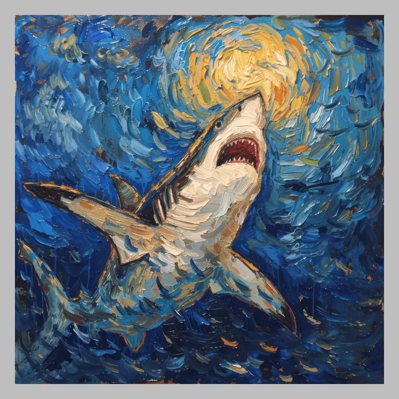 Requin, Requin, Poisson, Van Gogh, Nuit étoilée