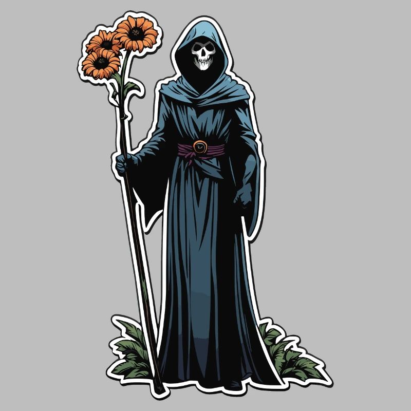 Sensenmann Blumen Illustration