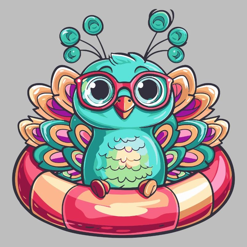 Peacock Bird Comic Cool