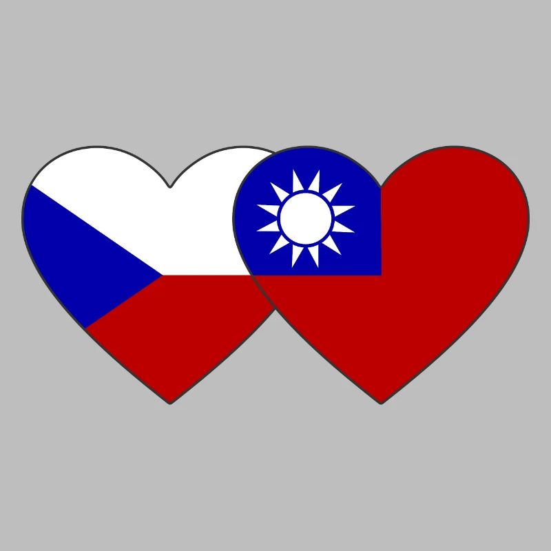République tchèque Taïwan Flag Heart