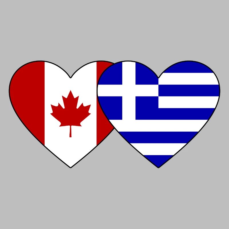 Cœur de drapeau Canada Grèce