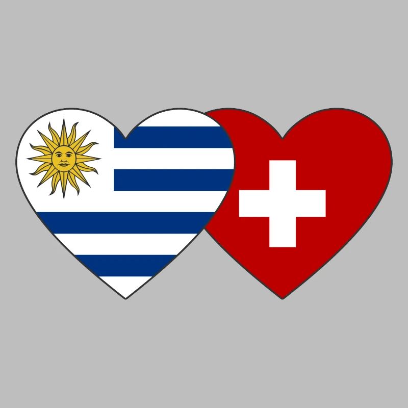 Uruguay Suisse Drapeau du cœur