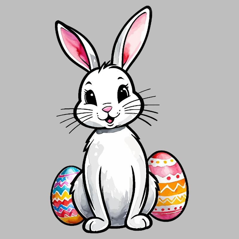 Lapin de Pâques Aquarelle de Pâques