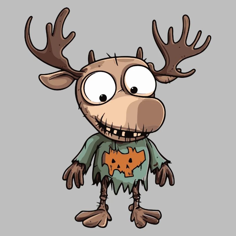 Moose Halloween Funny Zombie