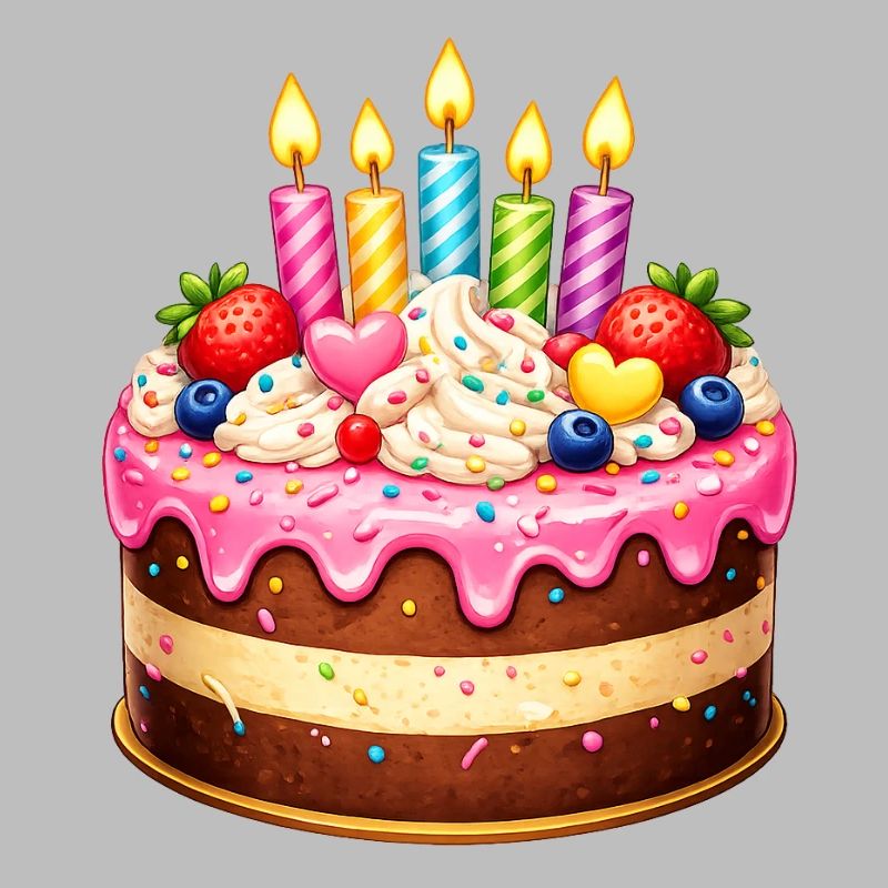 Birthday cake with candles