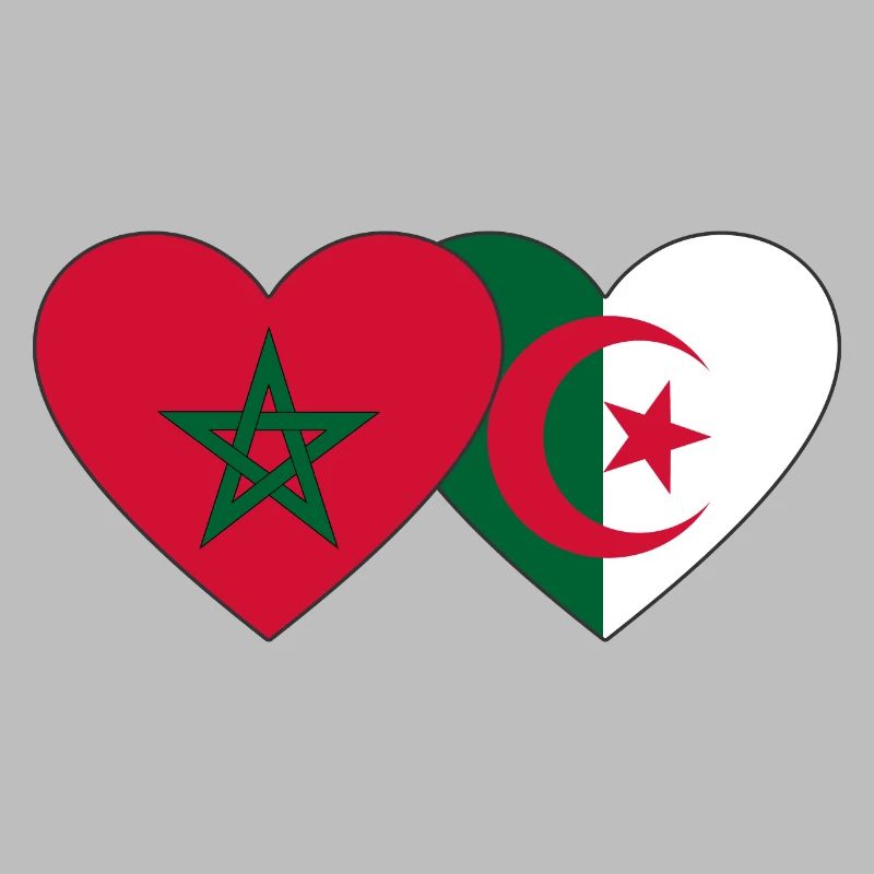 Maroc Algérie Drapeau Coeur