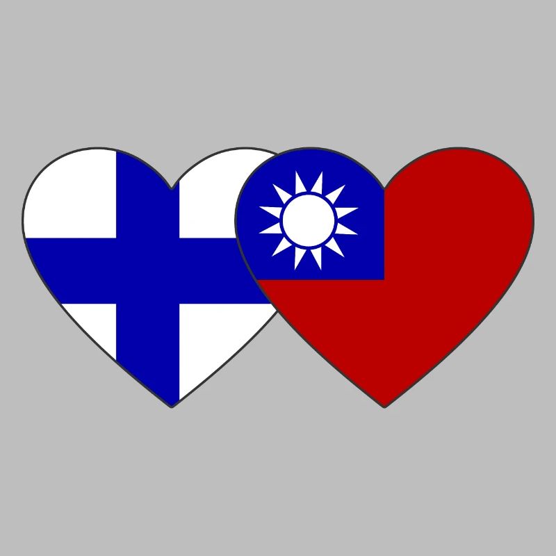 Finlande Taïwan Flag Heart