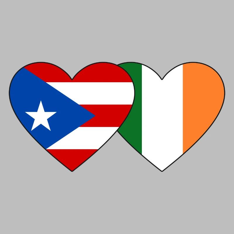Puerto Rico Irland Flagge Herz