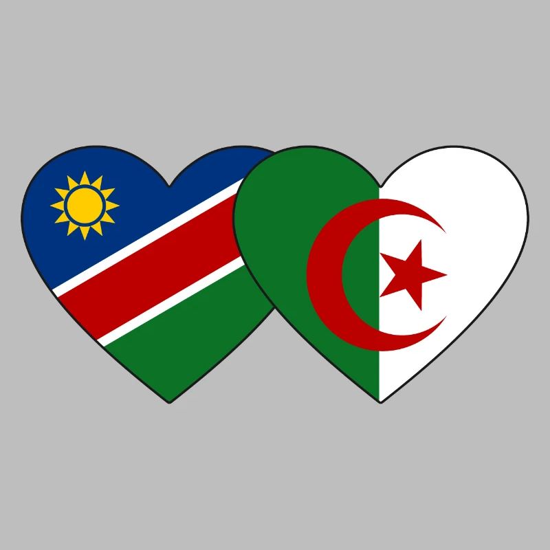 Namibia Algerien Flagge Herz
