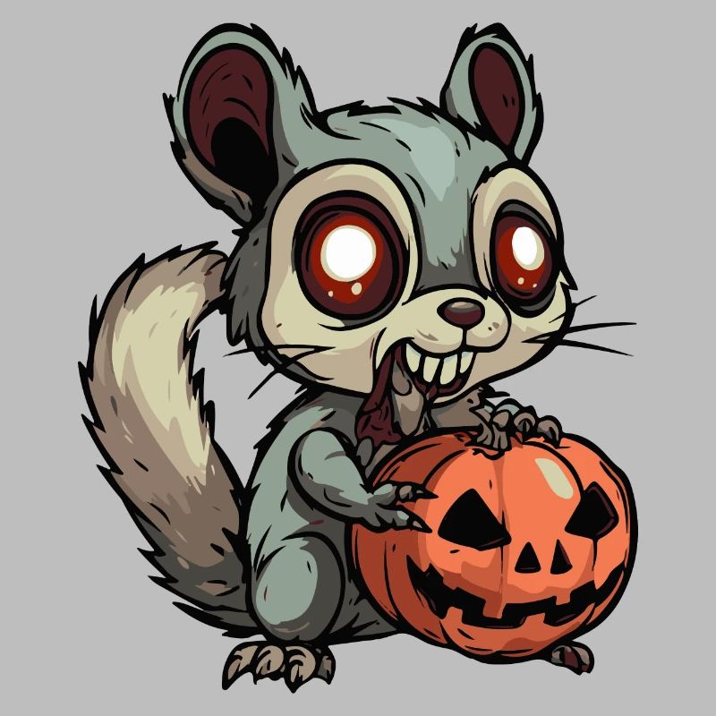 Squirrel Halloween Funny Zombie
